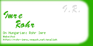 imre rohr business card